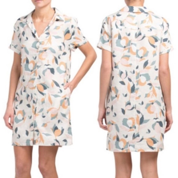 Rachel Zoe Dresses & Skirts - Rachel Zoe Floral Linen Button Up Shirt Dress